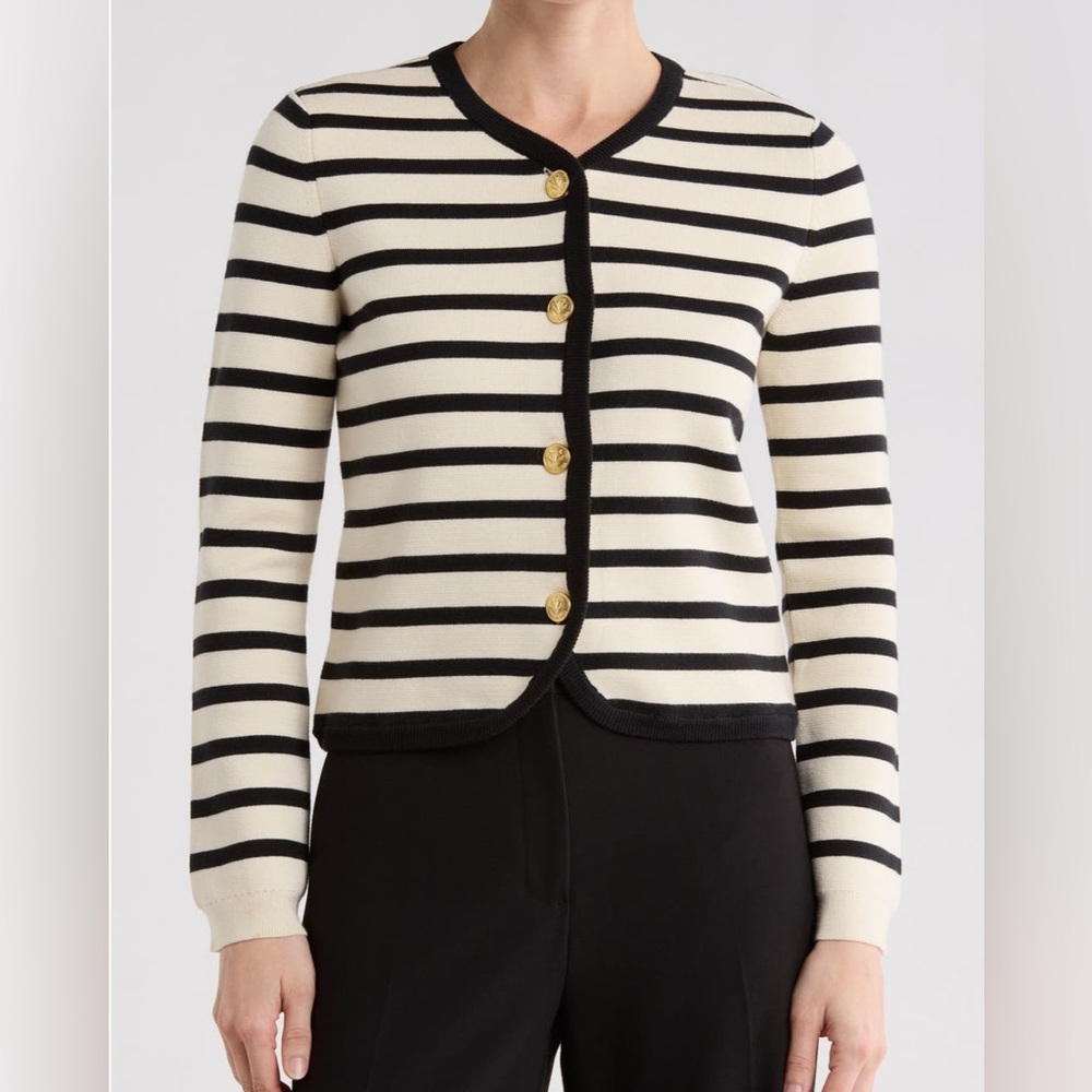rag & bone Dee Striped Button-Front Cardigan
